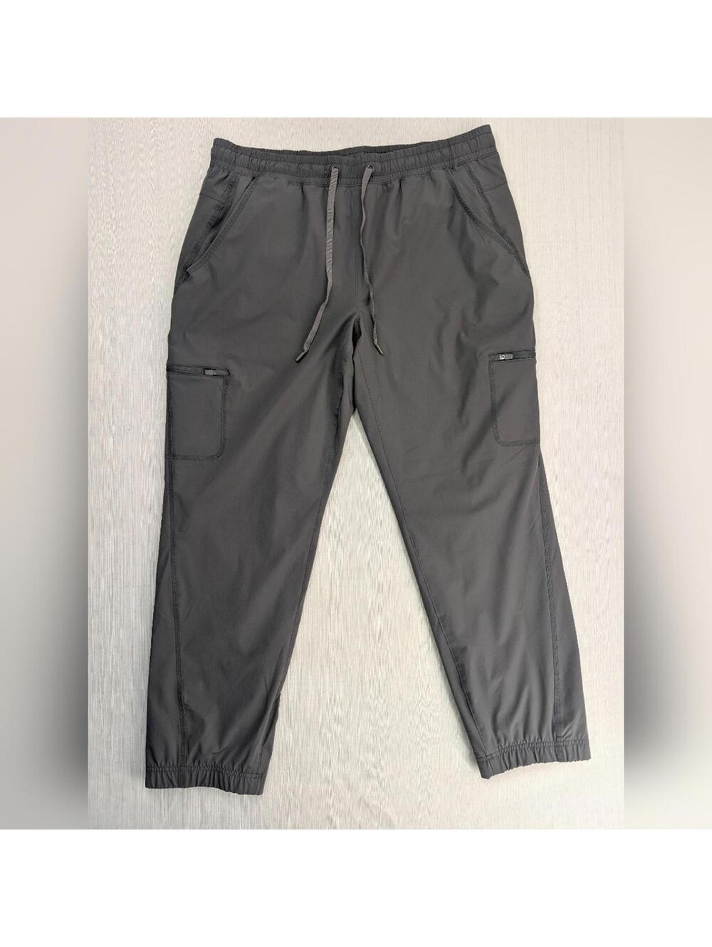 Women's Eddie Bauer Gray Fleece Lined Drawstring Stretch Cargo Pants- 12Petite